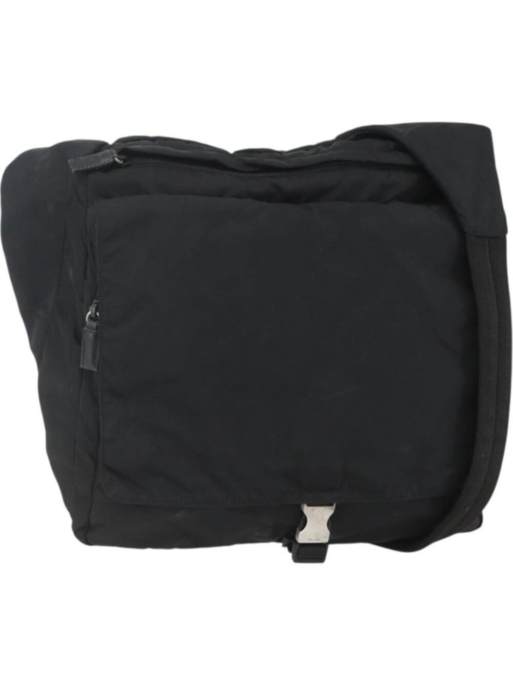 PRADA Shoulder Bag Nylon Black Silver